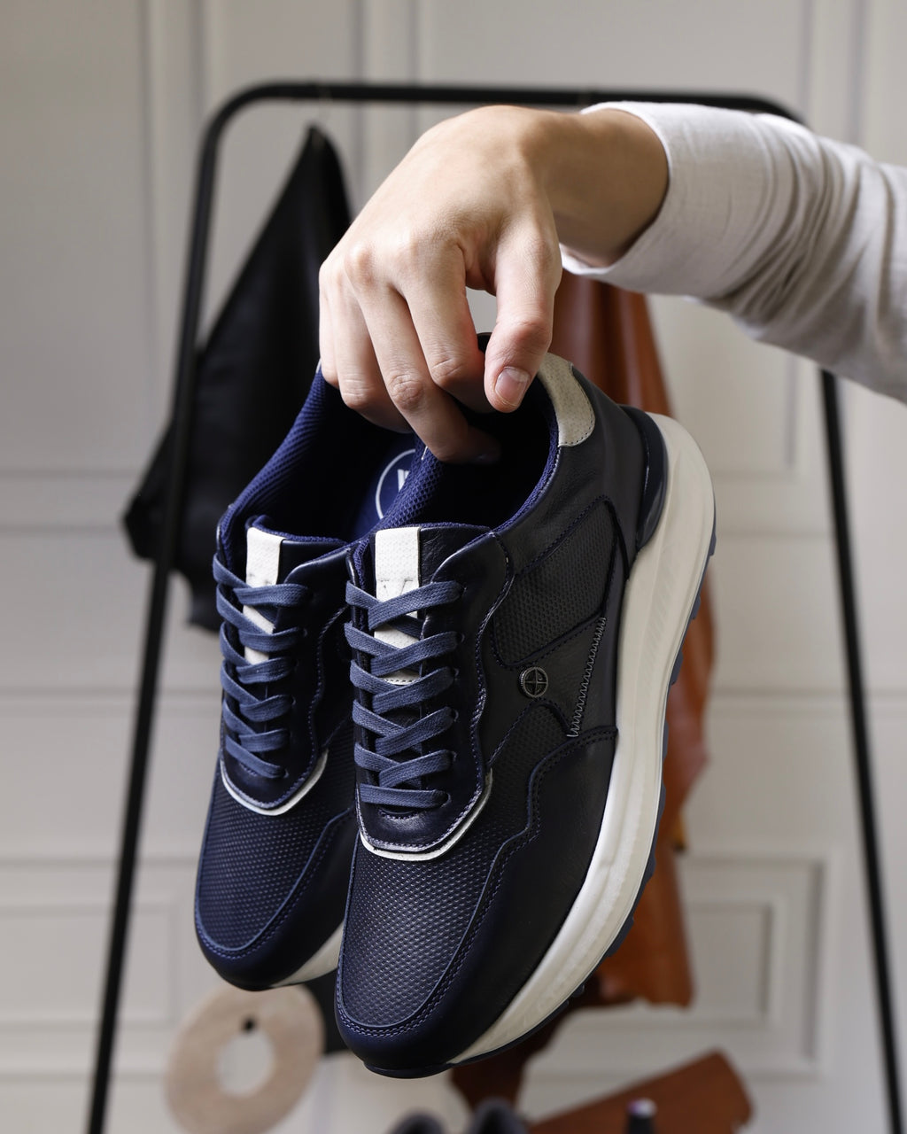 Monaco Azul - Tenis en cuero