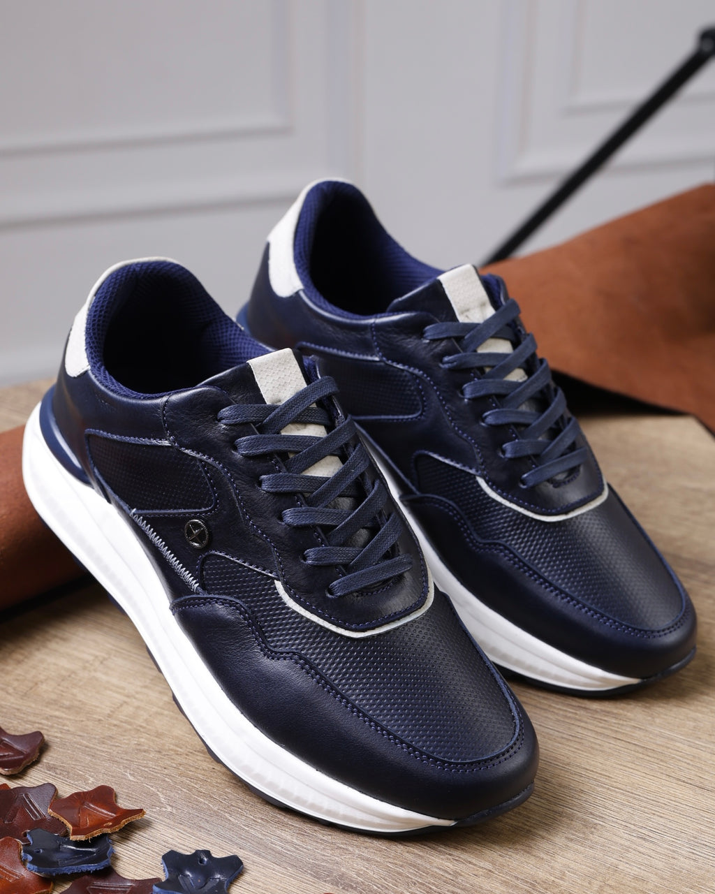 Monaco Azul - Tenis en cuero